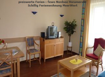 Nordsee Fewo Horumersiel Schillig :  wohnzimmer mit essecke